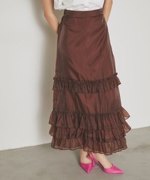 SHEER LAYERED RUFFLE SKIRT