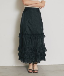 SHEER LAYERED RUFFLE SKIRT