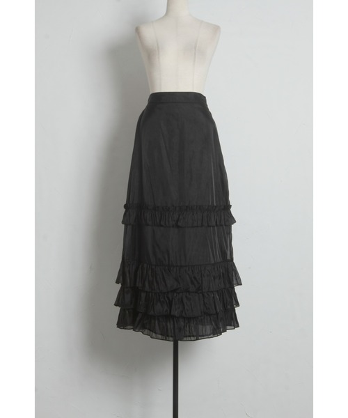 ARVELLIA(アルベリア)の「SHEER LAYERED RUFFLE SKIRT(スカート・レディース・ブラウン/ブラック・M)」の13枚目の写真