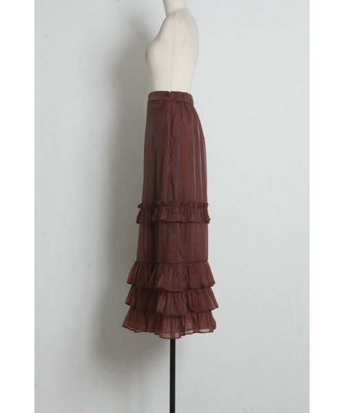 ARVELLIA(アルベリア)の「SHEER LAYERED RUFFLE SKIRT(スカート・レディース・ブラウン/ブラック・M)」の15枚目の写真
