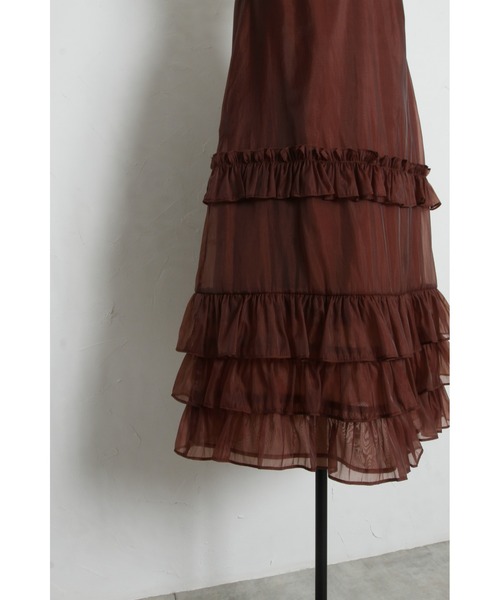 ARVELLIA(アルベリア)の「SHEER LAYERED RUFFLE SKIRT(スカート・レディース・ブラウン/ブラック・M)」の21枚目の写真