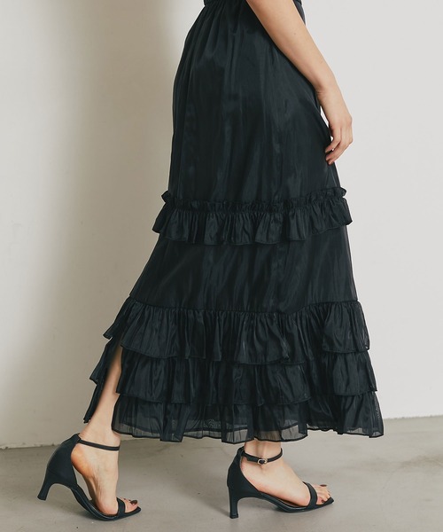 ARVELLIA(アルベリア)の「SHEER LAYERED RUFFLE SKIRT(スカート・レディース・ブラウン/ブラック・M)」の11枚目の写真