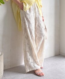 DouDou | 【WEB限定】フラワーコードレースイージーパンツ(その他パンツ)