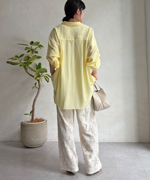 DouDou(ドゥドゥ)の「【WEB限定】フラワーコードレースイージーパンツ(その他パンツ・レディース・オフホワイト/グリーン/ブラック・FREE)」の8枚目の写真