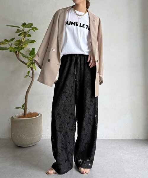 DouDou(ドゥドゥ)の「【WEB限定】フラワーコードレースイージーパンツ(その他パンツ・レディース・オフホワイト/グリーン/ブラック・FREE)」の16枚目の写真