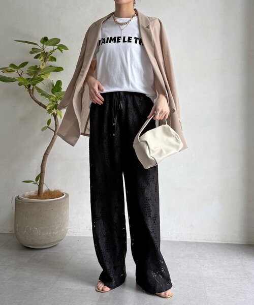 DouDou(ドゥドゥ)の「【WEB限定】フラワーコードレースイージーパンツ(その他パンツ・レディース・オフホワイト/グリーン/ブラック・FREE)」の17枚目の写真