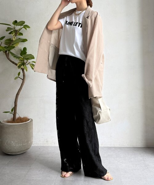 DouDou(ドゥドゥ)の「【WEB限定】フラワーコードレースイージーパンツ(その他パンツ・レディース・オフホワイト/グリーン/ブラック・FREE)」の18枚目の写真