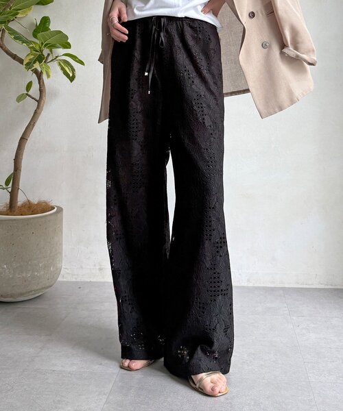 DouDou(ドゥドゥ)の「【WEB限定】フラワーコードレースイージーパンツ(その他パンツ・レディース・オフホワイト/グリーン/ブラック・FREE)」の21枚目の写真