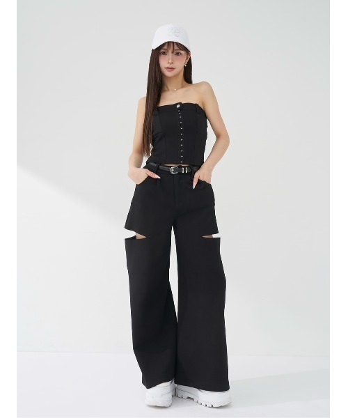 Darich(ダーリッチ)の「ボンディングスウェットサイドスリットワイドパンツ(その他パンツ・レディース・ホワイト/ブラック/グレー・S/M)」の13枚目の写真