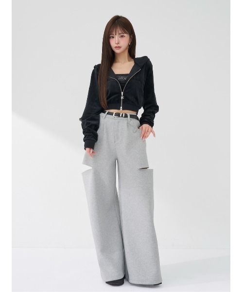 Darich(ダーリッチ)の「ボンディングスウェットサイドスリットワイドパンツ(その他パンツ・レディース・ホワイト/ブラック/グレー・S/M)」の6枚目の写真