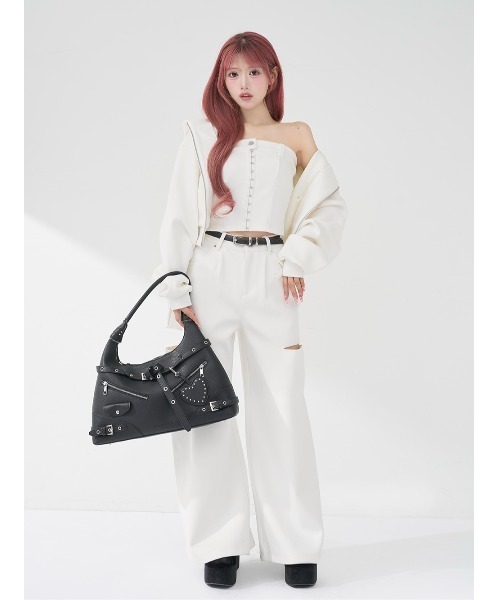 Darich(ダーリッチ)の「ボンディングスウェットサイドスリットワイドパンツ(その他パンツ・レディース・ホワイト/ブラック/グレー・S/M)」の10枚目の写真