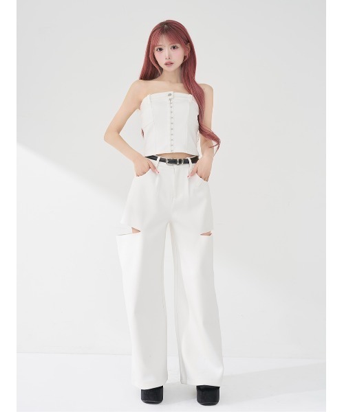 Darich(ダーリッチ)の「ボンディングスウェットサイドスリットワイドパンツ(その他パンツ・レディース・ホワイト/ブラック/グレー・S/M)」の11枚目の写真