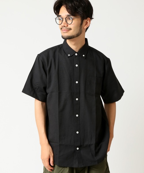 ARCADE（アーケード）の「ボタンダウン オックスフォードシャツ 半袖シャツ/選べるマルチ釦&ノーマル釦（シャツ/ブラウス・メンズ・ホワイト系2/ホワイト系1/ブラック系2/ネイビー系1/ブラック系1/サックスブルー系2/サックスブルー系1/ネイビー系2・M/LL/L）」の3枚目の写真