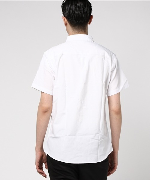 ARCADE（アーケード）の「ボタンダウン オックスフォードシャツ 半袖シャツ/選べるマルチ釦&ノーマル釦（シャツ/ブラウス・メンズ・ホワイト系2/ホワイト系1/ブラック系2/ネイビー系1/ブラック系1/サックスブルー系2/サックスブルー系1/ネイビー系2・M/LL/L）」の10枚目の写真