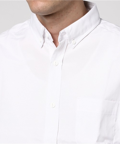 ARCADE（アーケード）の「ボタンダウン オックスフォードシャツ 半袖シャツ/選べるマルチ釦&ノーマル釦（シャツ/ブラウス・メンズ・ホワイト系2/ホワイト系1/ブラック系2/ネイビー系1/ブラック系1/サックスブルー系2/サックスブルー系1/ネイビー系2・M/LL/L）」の11枚目の写真