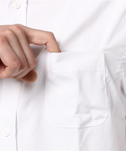 ARCADE（アーケード）の「ボタンダウン オックスフォードシャツ 半袖シャツ/選べるマルチ釦&ノーマル釦（シャツ/ブラウス・メンズ・ホワイト系2/ホワイト系1/ブラック系2/ネイビー系1/ブラック系1/サックスブルー系2/サックスブルー系1/ネイビー系2・M/LL/L）」の13枚目の写真