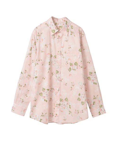 KARL HELMUT（カールヘルム）の「ポワン・ド・ローズプリントシャツブラウス（シャツ/ブラウス・メンズ・ピンク/ブラック/アクア/キナリ・MEDIUM/LARGE）」の4枚目の写真