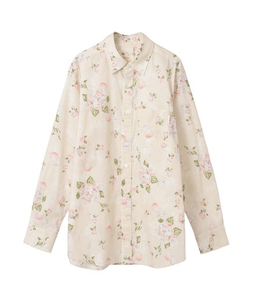 KARL HELMUT（カールヘルム）の「ポワン・ド・ローズプリントシャツブラウス（シャツ/ブラウス・メンズ・ピンク/ブラック/アクア/キナリ・MEDIUM/LARGE）」の2枚目の写真