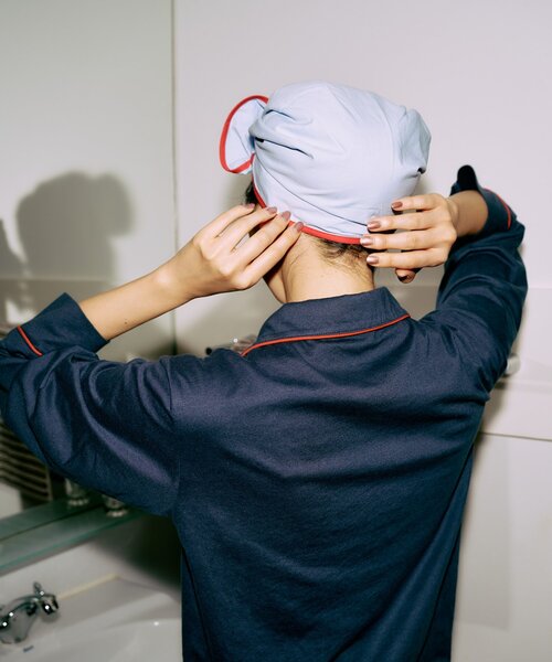 BIRTHDAY BAR（バースデイバー）の「【ITSUKI イツキ】ヘアークレープリー　ナイトキャップ（その他ルームウェア・レディース・ブラック/ブルー・0）」の7枚目の写真