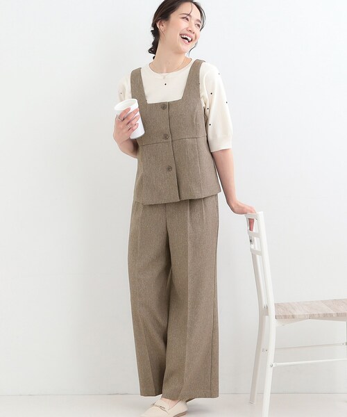 SHOO・LA・RUE（シューラルー）の「【2点セット/S-LL】着回し力も抜群 着るだけで決まる大人上品セットアップ（セットアップ・レディース・ダークブラウン/ライトグレー/ブラック・02/03/04/01）」の3枚目の写真