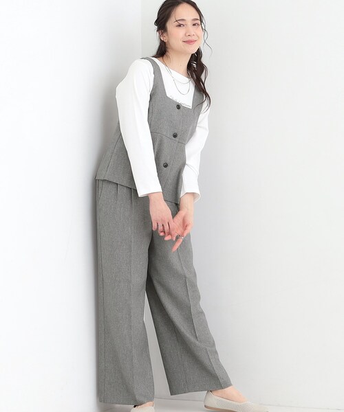SHOO・LA・RUE（シューラルー）の「【2点セット/S-LL】着回し力も抜群 着るだけで決まる大人上品セットアップ（セットアップ・レディース・ダークブラウン/ライトグレー/ブラック・02/03/04/01）」の2枚目の写真