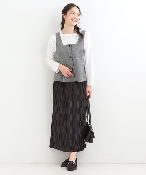 SHOO・LA・RUE（シューラルー）の「【2点セット/S-LL】着回し力も抜群 着るだけで決まる大人上品セットアップ（セットアップ・レディース・ダークブラウン/ライトグレー/ブラック・02/03/04/01）」の5枚目の写真