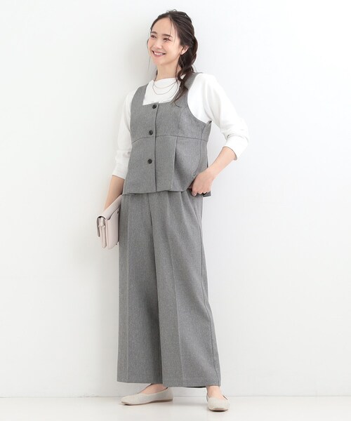 SHOO・LA・RUE（シューラルー）の「【2点セット/S-LL】着回し力も抜群 着るだけで決まる大人上品セットアップ（セットアップ・レディース・ダークブラウン/ライトグレー/ブラック・02/03/04/01）」の6枚目の写真