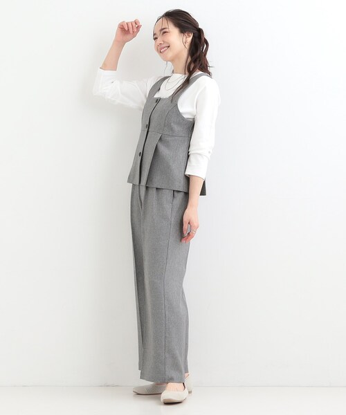 SHOO・LA・RUE（シューラルー）の「【2点セット/S-LL】着回し力も抜群 着るだけで決まる大人上品セットアップ（セットアップ・レディース・ダークブラウン/ライトグレー/ブラック・02/03/04/01）」の8枚目の写真