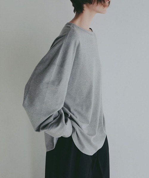 ETRE TOKYO（エトレトウキョウ）の「【ZOZO限定カラー】ボートネックカフスロンTee（Tシャツ/カットソー・レディース・グレー/ホワイト/チャコール/ネイビー・FREE）」の21枚目の写真