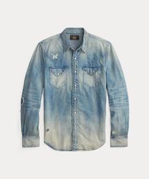 RRL | スリム フィット リペアード デニム ウエスタン シャツ(シャツ/ブラウス)