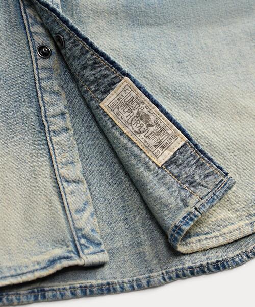 RRL（ダブル アール エル）の「スリム フィット リペアード デニム ウエスタン シャツ（シャツ/ブラウス・メンズ・ブルー・XXL/XS/XL/S/M/L）」の5枚目の写真