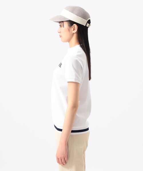 BEAMS GOLF(ビームスゴルフ)の「ORANGE LABEL /裾リブボーダー モックネック シャツ(スウェット・レディース・レッド/ホワイト/ネイビー・LARGE/SMALL/MEDIUM)」の5枚目の写真