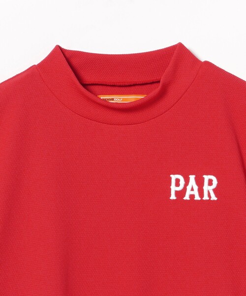BEAMS GOLF(ビームスゴルフ)の「ORANGE LABEL /裾リブボーダー モックネック シャツ(スウェット・レディース・レッド/ホワイト/ネイビー・LARGE/SMALL/MEDIUM)」の12枚目の写真