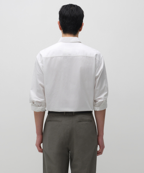 MUSINSA STANDARD（ムシンサスタンダード）の「リラックスドリネンブレンドシャツ[ホワイト]（シャツ/ブラウス・メンズ・その他・2XL/X-LARGE/MEDIUM/LARGE/SMALL）」の3枚目の写真