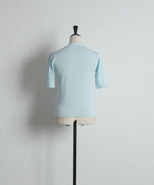 ARVELLIA（アルベリア）の「RUVHED KNIT TOP（ニット/セーター・レディース・サックスブルー/ブラック・M）」の15枚目の写真