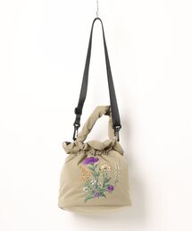 SUPER HAKKA | 「glanta」ビッグ＆ポピーブーケ刺繍巾着＆ショルダーバッグ(ショルダーバッグ)