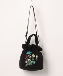 SUPER HAKKA（スーパーハッカ）の「「glanta」ビッグ＆ポピーブーケ刺繍巾着＆ショルダーバッグ（ショルダーバッグ）」