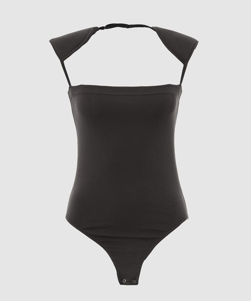 YOHEI OHNO(ヨウヘイオオノ)の「Shoulder Padded Bodysuit(その他トップス・レディース・ベージュ/チャコール・36)」の1枚目の写真