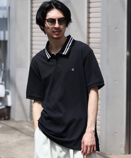 Calvin Klein Jeans(カルヴァンクラインジーンズ)の「【Calvin Klein JEANS/カルバンクライン ジーンズ】ワンポイント刺繍 半袖 鹿の子 ポロシャツ(ポロシャツ・メンズ・ブラック/ホワイト系・M/S/XL/L)」の13枚目の写真