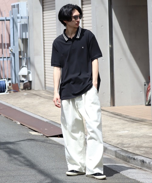 Calvin Klein Jeans(カルヴァンクラインジーンズ)の「【Calvin Klein JEANS/カルバンクライン ジーンズ】ワンポイント刺繍 半袖 鹿の子 ポロシャツ(ポロシャツ・メンズ・ブラック/ホワイト系・M/S/XL/L)」の16枚目の写真