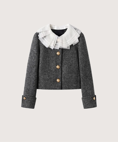 LA POMME petit（ラポミ・プチ）の「Princess Lace Collar Jacket Set Up（セットアップ・レディース・グレー・SMALL/MEDIUM/LARGE/X-SMALL）」の7枚目の写真
