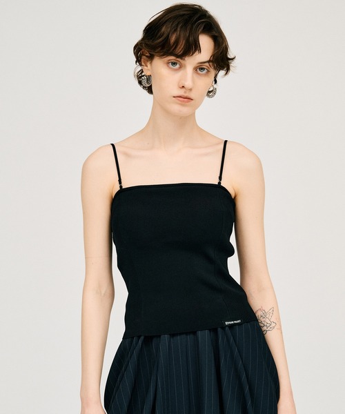 PRANK PROJECT（プランクプロジェクト）の「【2026Summer Pre-Order】カップインニットキャミ / Cup-In Knit Cami（キャミソール・レディース・ホワイト/ブラウン/グレー/ブラック・FREE）」の3枚目の写真