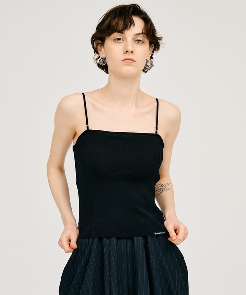 PRANK PROJECT（プランクプロジェクト）の「【2026Summer Pre-Order】カップインニットキャミ / Cup-In Knit Cami（キャミソール・レディース・ホワイト/ブラウン/グレー/ブラック・FREE）」の8枚目の写真