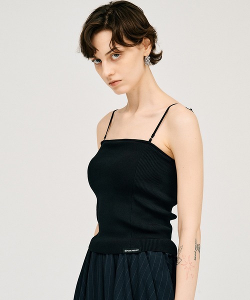 PRANK PROJECT（プランクプロジェクト）の「【2026Summer Pre-Order】カップインニットキャミ / Cup-In Knit Cami（キャミソール・レディース・ホワイト/ブラウン/グレー/ブラック・FREE）」の9枚目の写真