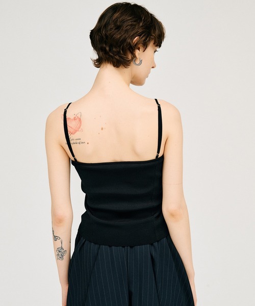 PRANK PROJECT（プランクプロジェクト）の「【2026Summer Pre-Order】カップインニットキャミ / Cup-In Knit Cami（キャミソール・レディース・ホワイト/ブラウン/グレー/ブラック・FREE）」の10枚目の写真