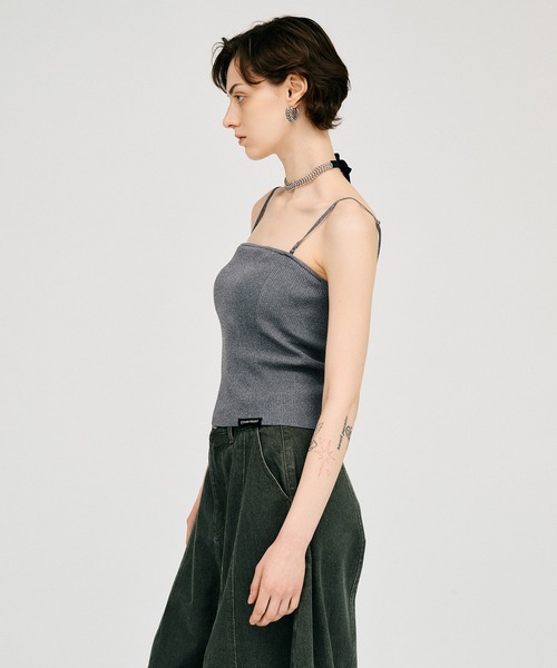 PRANK PROJECT（プランクプロジェクト）の「【2026Summer Pre-Order】カップインニットキャミ / Cup-In Knit Cami（キャミソール・レディース・ホワイト/ブラウン/グレー/ブラック・FREE）」の12枚目の写真