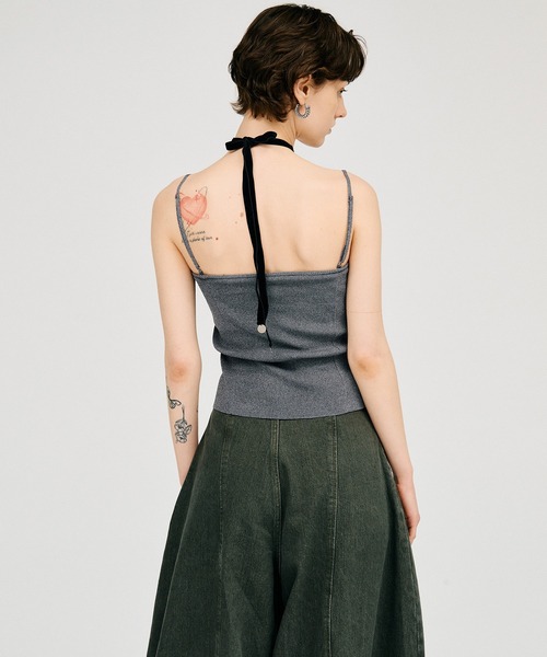 PRANK PROJECT（プランクプロジェクト）の「【2026Summer Pre-Order】カップインニットキャミ / Cup-In Knit Cami（キャミソール・レディース・ホワイト/ブラウン/グレー/ブラック・FREE）」の13枚目の写真