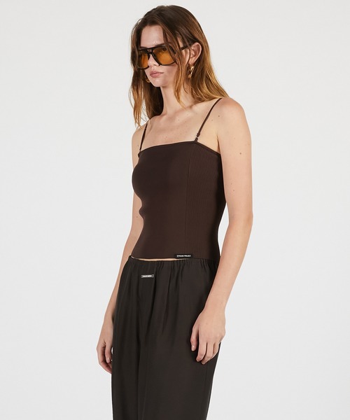 PRANK PROJECT（プランクプロジェクト）の「【2026Summer Pre-Order】カップインニットキャミ / Cup-In Knit Cami（キャミソール・レディース・ホワイト/ブラウン/グレー/ブラック・FREE）」の16枚目の写真