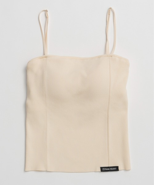 PRANK PROJECT（プランクプロジェクト）の「【2026Summer Pre-Order】カップインニットキャミ / Cup-In Knit Cami（キャミソール・レディース・ホワイト/ブラウン/グレー/ブラック・FREE）」の19枚目の写真