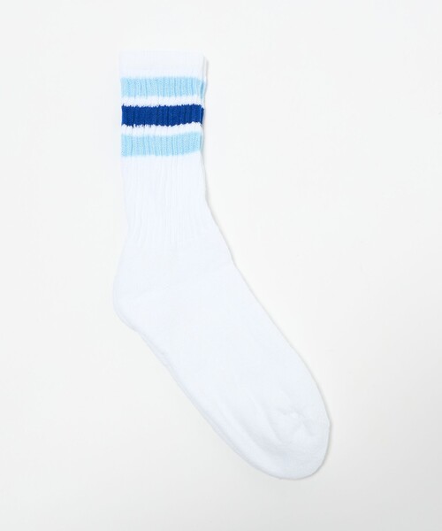 Railroad Sock(レイルロードソック)の「<THE RAILROAD SOCK>ラインソックス 2Pセット(ソックス/靴下・レディース・ライトブルー/レッド・FREE)」の7枚目の写真